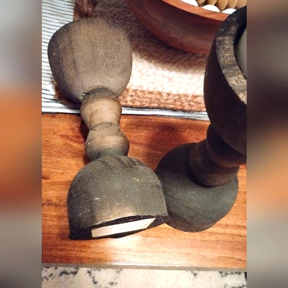 2-PIECE OMBRE WOODEN CANDLE HOLDERS - Picture 4 of 5